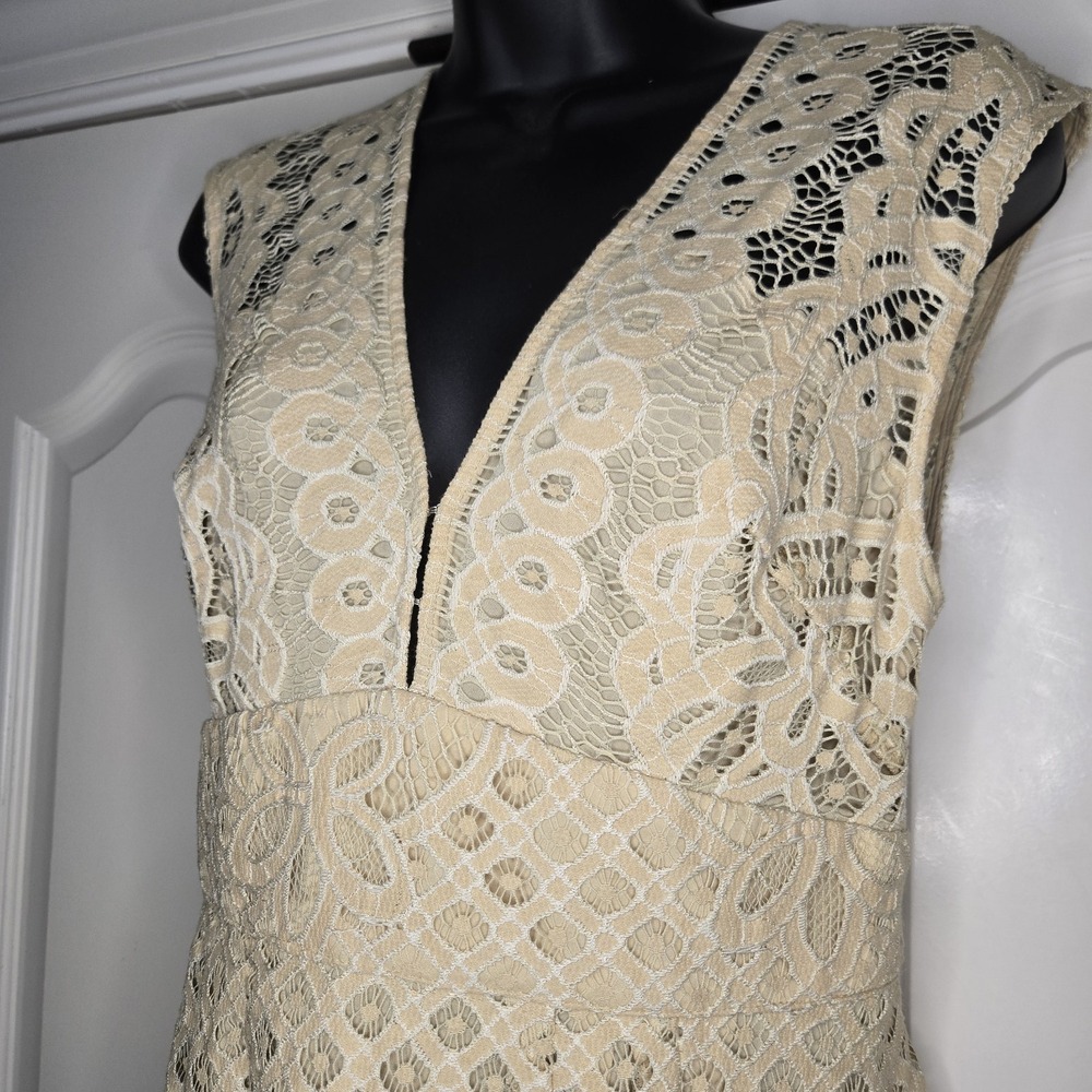 Free People Dress One Million Lovers Lace Mini Dress Size 4 Side Zip Sleeveless - Picture 2 of 12
